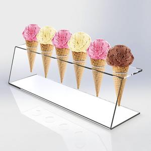 Clear Perspex <span class=keywords><strong>Icecream</strong></span> Chủ Acrylic Ice Cream <span class=keywords><strong>Cone</strong></span> Đứng Cho Ice Cream Vans Và Gelato Cửa Hàng - Product Image 3
