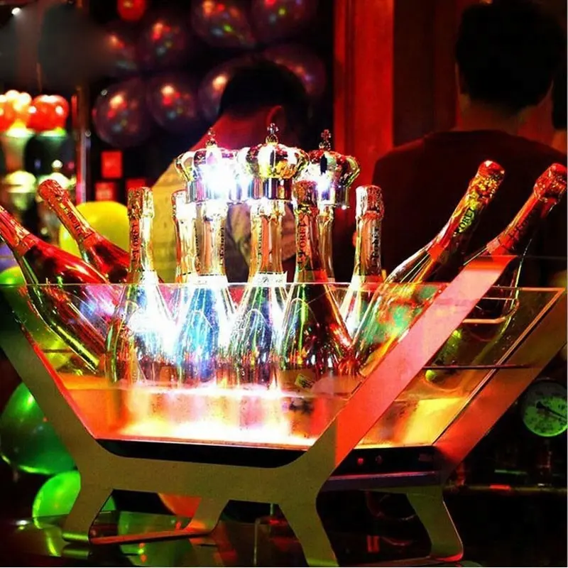 LED Luminous Beer Weinflaschen halter Flaschen moderator 6/12 Flaschen wein führte Geschenk box Eis kübel