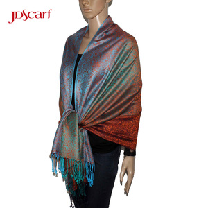Mode saudi <span class=keywords><strong>formal</strong></span> gold grau pashmina schals und wraps für kleid - Product Image 2