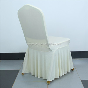 New Style Fabric White <strong>Chair</strong> <strong>Covers</strong> <strong>Wedding</strong> Folding Skirt on Sale - Product Image 2