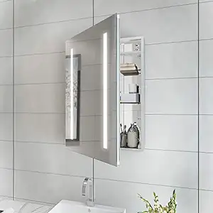 浴室镜柜带集成除雾器ETL证书热卖现代壁挂式浴室柜带灯