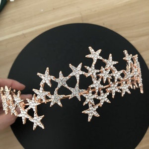 ROMANTIQUE Rose Or ou Argent <span class=keywords><strong>Fashion</strong></span> <span class=keywords><strong>Star</strong></span> Diadème Bandeaux Accessoires de Cheveux de Mariée Couronne de Mariage - Product Image 6