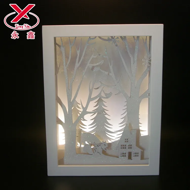 קישוטי זכוכית עיצוב בית עם קטע שלג חג מולד קישוט LED