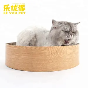 Leyou Pet nouveau bol en forme de papier ondulé chat scratch bord chat de couchage lit jouet