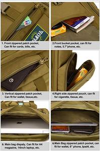 Bolso de hombro táctico para <span class=keywords><strong>hombre</strong></span>, bolsa de hombro táctica de <span class=keywords><strong>camuflaje</strong></span>, resistente al agua, con correa única, para viaje al aire libre, OEM - Product Image 4
