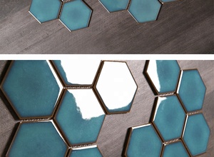 Adhesivo de Pared de Porcelana con Patrón Hexagonal Moderno, Superficie Pulida y Esmaltada, Antideslizante, CARIA GM8300, Grado AAA - Product Image 2