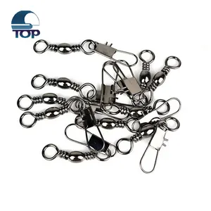 High Quality Wholesale Fishing Gear Stainless Rolling Swivel Pack 50pcs Fishing Tool Top Accessories Barrel Swivel With Snap