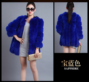 Vestes d'hiver en fourrure de Faux renard, couleur bordeaux, mode de haute qualité, manteaux pour femmes, collection <span class=keywords><strong>2019</strong></span> - Product Image 6