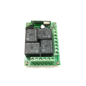 Taidacent DC12V 4 Way Relay 433MHz 1527 Remote Learning Code Receiving Module +Transmitter 433Mhz Wireless Remote Control Switch