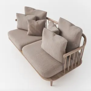 Nhà Nordic tùy chỉnh dự án Scandinavian đồ nội thất hiện đại phòng khách bằng gỗ cánh tay sofa chỗ ngồi tùy biến đồ nội thất khách sạn