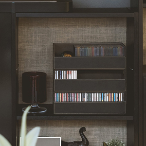 Bandeja de Armazenamento de CDs de Luxo em Madeira e Couro, Suporte para 20 Cases de CDs Padrão - Product Image 6