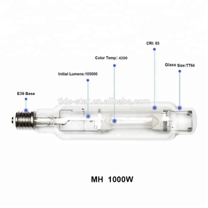 1000 W MH Phát Triển Bóng Đèn Thủy Canh 1000 Watt Thực Vật Kim Loại Metal Halide MH Lớn Ánh Sáng Bóng Đèn Đèn Tăng Cường Xanh Dương Và Tím Quang Phổ - Product Image 3