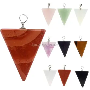 Mode Günstige Semi Precious Triangle Quarz Anhänger Malachit Schwarz Achat Naturstein Anhänger 2 ZXJ0001