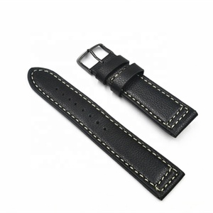22mm hanno stock fashion product classic split hide <span class=keywords><strong>bracciale</strong></span> per <span class=keywords><strong>orologio</strong></span> in vera pelle cinturino per <span class=keywords><strong>orologio</strong></span> in pelle nera - Product Image 1