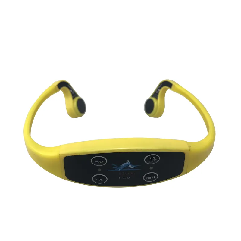 H907 Headset Konduksi Tulang, Perangkat Pengisian Daya Magnetis Tahan Air dengan Rentang 120M 7 Frekuensi, Dirancang untuk Latihan Swimminng