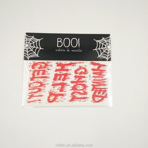 2017 décorations d'halloween crâne visage autocollant Écologique en gros Imperméable temporaire tatouages autocollant à vendre MFJ-0079 - Product Image 6