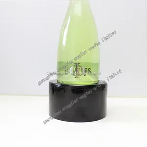 Soporte de exhibición giratorio para botella de vino espumoso con iluminación acrílica