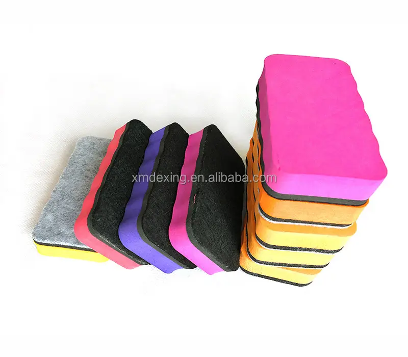 Green, Red, Yellow, Blue, Purple Magnetic Whiteboard Dry Erasers, Whiteboard Erasers for Classroom, Home and Office