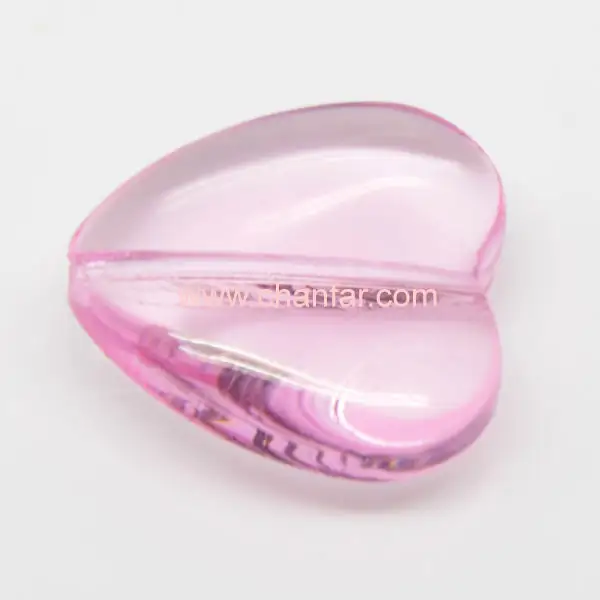 Elegant Pink Crystal Heart Beads