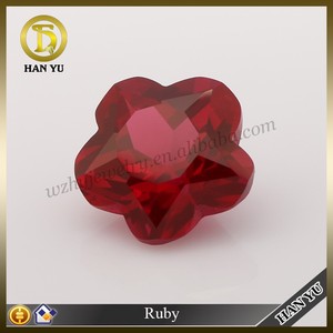 Bonita forma de flor artificial de calidad gema rubi precio de joyas - Product Image 1