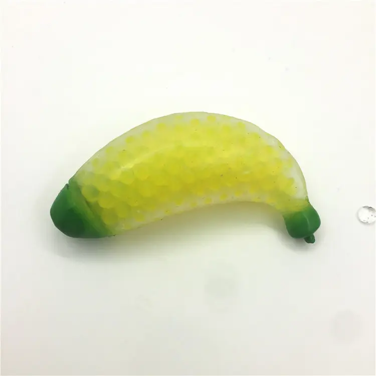 Brinquedo antiestresse em forma de banana tpr, mini bolas dentro