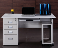 Mesa de oficina de metal moderna, escritorio de acero para ordenador
