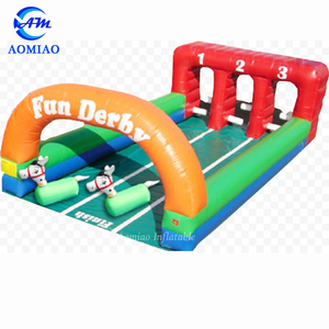 Piste de saut de poney de course Derby gonflable à 4 voies pour enfants ou adultes - Product Image 6
