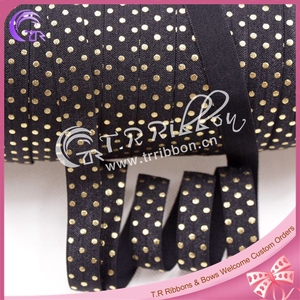 Proveedor OEM al por mayor del punto de polca impreso pliega la cinta elástica - Product Image 1