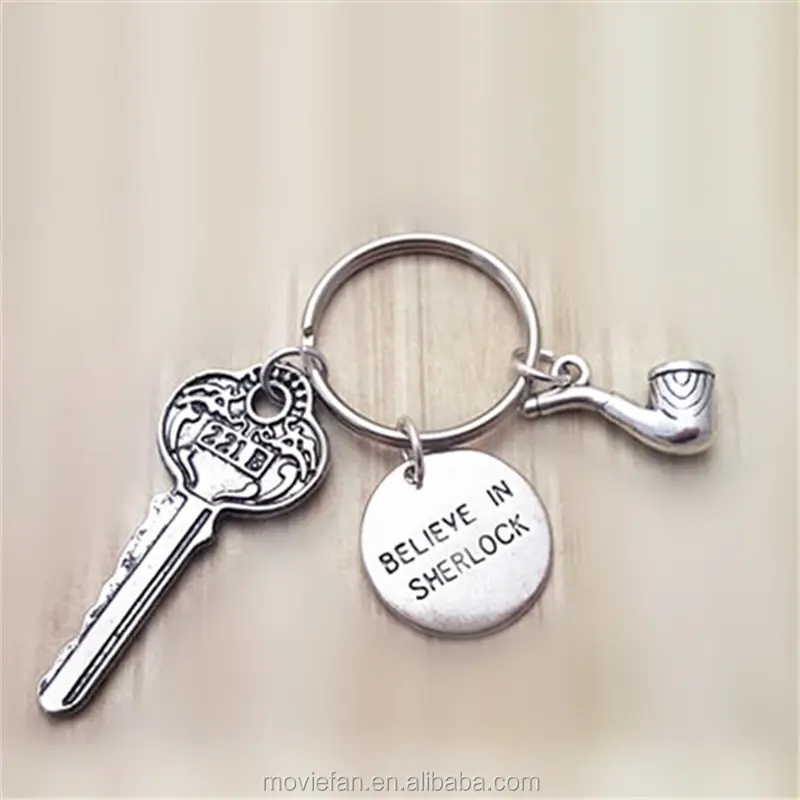 Sherlock Holmes Keyring Sherlock Keychain 221B Baker Street Believe In Sherlock charm