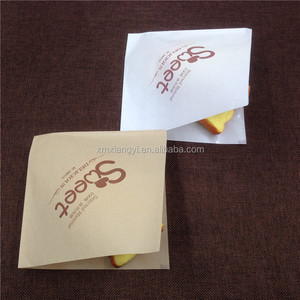 Custom Printed Double Open Pocket Oilproof GreaseProof Bread Waffle Burger Sandwich <strong>Donuts</strong> L-shape Triangle Shaped Paper <strong>Bag</strong> - Product Image 2