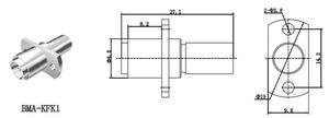 Adaptador Coaxial RF Hembra a Hembra <span class=keywords><strong>BMA</strong></span> de Latón Chapado en Oro de 50 Ohmios MIL-C-39012 - Product Image 2