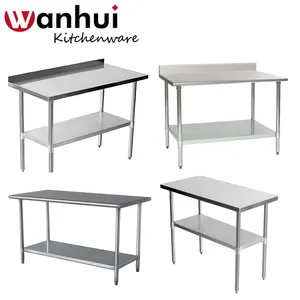 Stainless Steel Table For Prep Work 24 X 36 Inches NSF Commercial Heavy Duty Table With Undershelf And Backsplash For Restaur