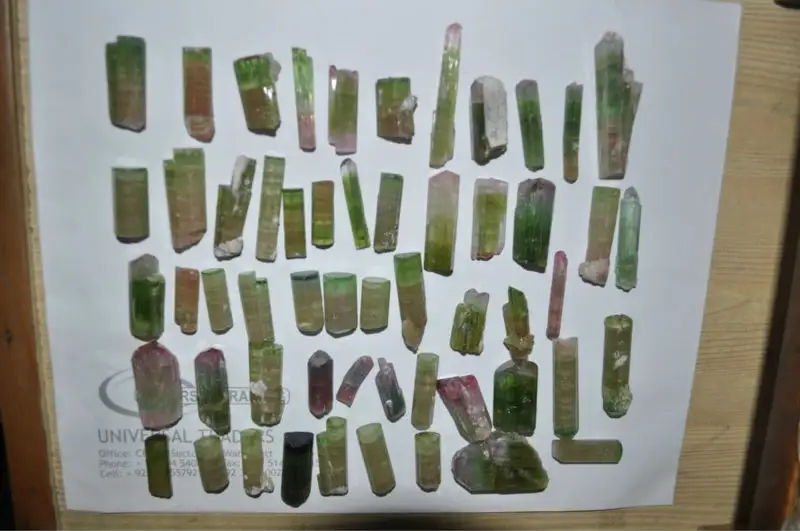 Tourmaline crystals lots in bi and tri colours
