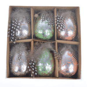 S/6 7CM DIY Craft <strong>Easter</strong> Hanging Chicken <strong>Egg</strong> Feather Ornament <strong>Plastic</strong> Festival <strong>Eggs</strong> - Product Image 5