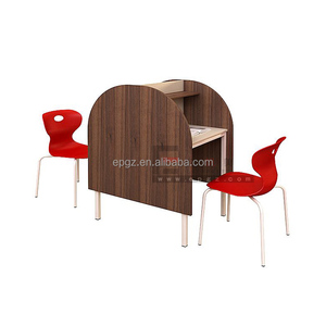 School Library Furniture Assemble Study Table and Chair, Popular Reading Table and Chairs