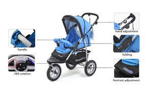 Sang trọng bé Jogger xe đẩy thiết kế mới <span class=keywords><strong>3</strong></span> bánh xe Eva bánh xe có thể tháo rời Bumper Bar năm điểm vành đai an toàn gấp tính năng - Product Image 2