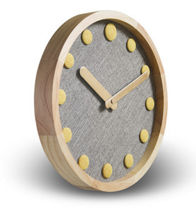 Phong Cách Độc Đáo Trang Trí Analog Loại Đồng Hồ Treo Tường Bằng Gỗ Với Nút Vải - Product Image 2