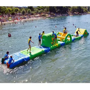 Manufacturer ocean style inflatable floating water park aquatic sport platform amusement park