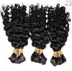 Full Ends No Fillers 10A Filipino Loose Curly Wave Bulk Human Hair Braids Hold permanent baby curls