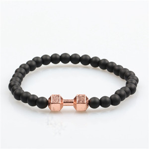 2017 Personnalisé de haute qualité haltère bracelet agate bracelet en pierre hommes - Product Image 3