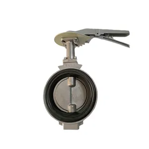 3" DN80 castings alloy body aluminum wafer butterfly valve for air conditioning