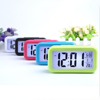 Thermomètre numérique salle avec grand écran LCD, écran de bureau, thermomètre, alarme, calendrier, horloge avec température