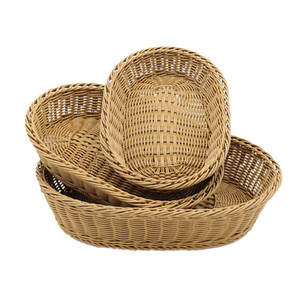 Cestino per il <span class=keywords><strong>pane</strong></span> in vimini di <span class=keywords><strong>plastica</strong></span> ovale classico fatto a mano - Product Image 6