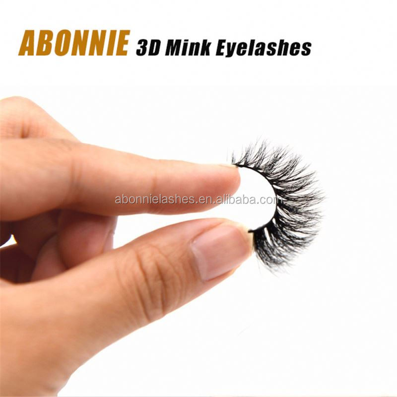 Custom Made 100% Réel De Fourrure De Vison Faux Cils 3d Faux Cils Pack 3d Vison Bande Cils