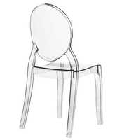 Chaise transparente, sans accoudoirs, en plastique, robuste, mobilier en plastique