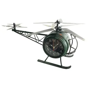 Horloge de maison style hélicoptère, horloge de manteau en métal