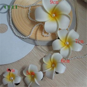 K-1011 4-9cm En Gros mousse artificielle frangipani plumeria pinces à cheveux fleur en mousse artificielle pour hawaii couronne - Product Image 3
