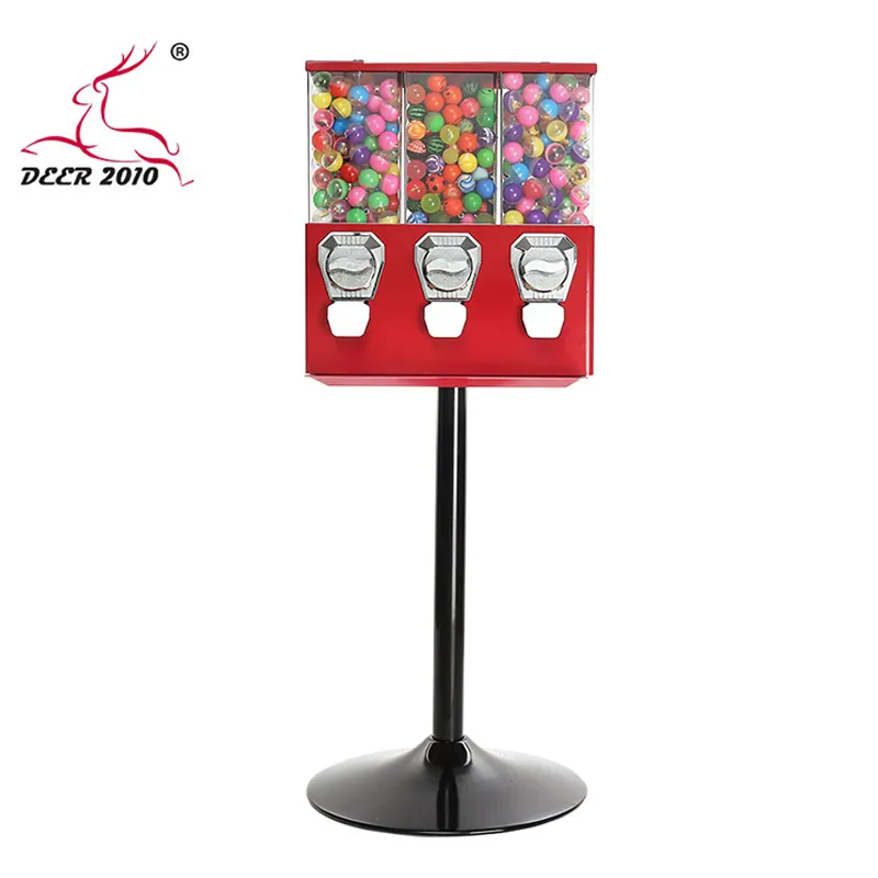 Тройной торговый автомат для конфет большой емкости, мини-автомат для продажи капсул Gashapon