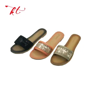 Zapatillas de paillette de Casa sexy para mujer de moda de alta calidad, zapatilla de playa desnuda para adolescentes/niño imagen desnuda de chica China