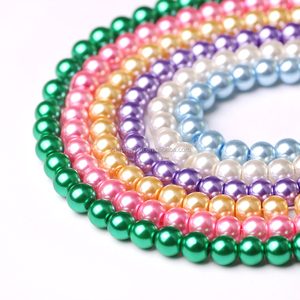 Colorful Crystal Pearls Round Glass <strong>Beads</strong> for Jewelry Making